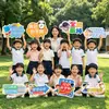 Carteles y banderas de mano para la temporada de regreso a clases, accesorios para fotos de salón de kínder, artículos decorativos creativos para crear una atmósfera ceremonial