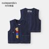 Chaleco de Bebé Panda Kaka Chaleco de Mezclilla para Niños Atuendo de Otoño Top de Bebé para Niñas Chaleco Infantil Ropa Infantil