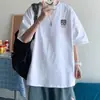 2026 Verão Novo Manga Curta Masculina Camiseta Pesada Tendência Solta Estilo Americano Top Masculino Comércio Exterior