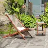 Sillón de Ocio para Jardín Exterior, Mesa y Sillas Pequeñas para Balcón, Mesa y Dos Sillas de Ratán Estilo Nórdico para Patio, Sillón Reclinable de Exterior