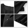 Vestido Negro de Manga Larga Cuadrado Ajustado Estilo Francés para Mujer, Artículo Caliente de Otoño 2026 Modelo Nuevo, Vestido Elegante y Adelgazante que Ceñe la Cintura