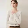 Suéter cárdigan de cachemira Otoño e Invierno Nuevo estilo Versátil Manga larga Otoño e Invierno Tejido de lana Suéter Prendas de abrigo para mujer Moderno Engrosado