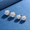 Bolsa Redonda Cuadrada Viva Aretes de Diamante de Alto Carbono de Cuatro Garras Femenino Amor Corazón 925 Aguja de Plata Esterlina Circonita 5A Aretes de Seis Garras Oreja