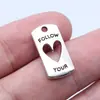 10x 20mm 1.4g prata antiga acessórios DIY tag pingente SIGA SEU CORAÇÃO