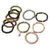 TEMU Xiyin producto nuevo transfronterizo estilo bohemio cuenta de madera de cáscara de coco pulsera elástica para hombre pulsera de muñeca