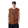 Camisa sem Manga 100% Algodão Masculina Verão Nova Marca Tendência Fresca Solta Sem Mangas Camiseta Masculina Juventude Colete Esportivo Casual Camiseta Masculina