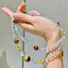 Collar de Cadena para Suéter con Diseño de Piedra Ojo de Tigre de Cristal Blanco Natural de Gama Alta Retro