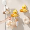 Portacepillos de dientes de baño tipo caricatura, Montaje en pared, Estante de almacenamiento para baño sin taladro, Cesta de almacenamiento de gran capacidad para pared