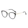 Óculos Jamie's New 9468 Fashionáveis Versáteis Estilo Gatinho Metal Anti-Luz Azul, Estilo Artístico, Podem Ser Personalizados para Lentes de Grau, Unissex