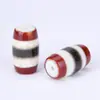 Ágata Natural Tres Ojos Dzi Cuentas Sueltas Genuinas Estilo Tíbet Rojo y Blanco Cuentas Barril DIY Colgante Pulsera Accesorios Cuentas