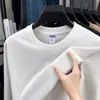 Nova Blusa de Moletom Masculina de Algodão Puro com Manga Longa, Gola Redonda, Cor Sólida, Casual, Toda em Algodão, Camiseta Masculina