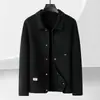 Jaqueta masculina de lã feita à mão 2026 outono e inverno lapela estilo workwear jovem business casual casaco curto de lã dupla face