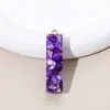 Llavero de 26 Letras Más Vendido por el Fabricante, Piedra Morada, Colgante Pequeño Semiacabado, Resina, Accesorios de Joyería DIY para Mujeres