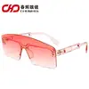 Óculos de sol transfronteiriços de moda Fotografia de rua Óculos de sol personalizados com lentes de uma peça Óculos de sol Óculos de sol anti-ultravioleta Óculos de marca de moda