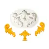 Molde de Silicona Líquida con Patrón Estilo Europeo, Herramienta de Modelado para Arcilla Suave y Fondant DIY
