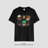 Impressão de rua elegante casal da moda gelada seda de manga curta camiseta masculina e feminina mesma camiseta casual all-match moda masculina