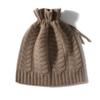 Cashmere Macio 2026 Outono e Inverno Novo Feminino Cordão Simples Torcido Dupla Face Gola Térmica Chapéu de Tricô Casual para Cabeça