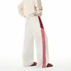 Calças masculinas de corte reto, estilo primavera e outono, modelagem solta, listradas, versáteis, feitas de algodão chinês, calças casuais esportivas, calças de moletom de marca da moda para adolescentes