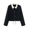 ZA Europa Transfronteriza Comercio Exterior Ropa de Mujer AliExpress Venta Caliente 2026 Pana Estilo Retro Americano Chaqueta Corta Abrigo