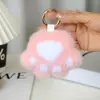 Pata de Gato de Pelo Sintético Imitação de Visom Pingente de Pelo Sintético Pelúcia Pequena Bolsa de Pata Pingente Chaveiro Pequeno Pingente