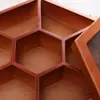Caja de Madera Compartimentada para Dulces y Frutas Secas con Tapa, Caja de Madera para Semillas de Melón y Cacahuetes, Caja de Frutas Creativa Estilo Chino Nuevo
