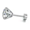 Pendientes de Acero de Titanio de Grado Médico con Rosca, No Extraíbles, Aptos para Dormir, Clavos para Cartílago Auricular, Pendientes Brillantes de Diamante, Joyería para Cartílago Auricular para Mujeres
