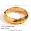 Joyería de Anillo Popular Versátil Simple de Moda Europea y Americana Acero Inoxidable Chapado en Oro de 18K Anillo Liso Grueso para Mujer