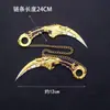 Juguete para Niños Cuchillo Garra de Águila Doble Cuchillo Dragón Dorado Cuchillo Garra Dorada Modelo de Aleación para Niño Arma No Filosa