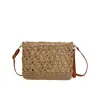 Bolso nuevo tejido de paja, bolso cruzado casual, bolso tejido hecho a mano, bolso cuadrado pequeño de gran capacidad, bolso de playa, bolso de mano para mujer