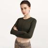 Top de yoga de manga larga con ombligo cruzado para mujer, ropa deportiva informal para correr, adelgazar y fitness, otoño e invierno, nuevo