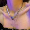 Collar con cuentas de perlas y diseño de nicho moderno y elegante para mujer, collar de amor que combina con todo, de verano.