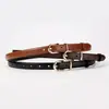 Cinturón de Cuero Pequeño para Mujer con Detalles Decorativos, Adecuado para Vestidos, Sencillo y Versátil, Se Puede Combinar con Jeans, Hecho de Cuero Negro de Máxima Calidad, En Stock