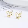 Pendientes de clip de amor trenzado de plata de ley 925 para mujer, nuevos pendientes huecos de moda 2022, estilo frío, accesorios avanzados para las orejas