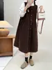 26 Nuevo Vestido de Pana sin Mangas Estilo Japonés de Otoño con Cierre de Botones al Frente, Corte Holgado, Versátil, Juvenil, Artístico, Vestido Chaleco para Superponer