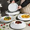 Plato Redondo Comercial Plato para Comida China Plato para Platos Calientes Platos para Platos Fríos Espesado Resistente a Caídas Imitación Porcelana Melamina Vajilla Banquete Restaurante de Banquetes