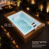 Instalação de piscina comercial externa acima do solo em PRFV piscina de hotel pousada resort personalização de piscina