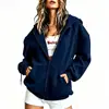 Estação Internacional Aliexpress Camisa com Zíper Diária Cardigã Moletom com Capuz Cor Sólida Roupa Esportiva Outono e Inverno Fleece Jaqueta Solta