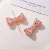Parche de resina halo de lazo perforado con punto de onda de gota de aceite de color coreano, joyería DIY, funda para teléfono móvil, accesorios para pinzas para el cabello