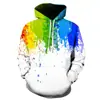 Moletom com Capuz Graffiti Pintura Cruzada Nova Primavera e Outono Impressão 3D Solto Casual Masculino e Feminino Pulôver