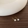 Pendientes de botón de perla de estilo ecuestre de moda de lujo ligero de alta calidad para otoño e invierno, diseño de nicho de celebridad de Internet, pendientes para socialité