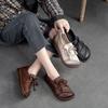 Jie Zhu 2025 Outono Novo Retro Cadarço Frontal Casual Costurado Plano Sapatos Femininos Boca Rasa Modernos Confortáveis Versáteis