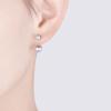 Pendientes Qiao Lanxuan de imitación de plata esterlina con circonitas y perlas colgantes traseras, pendientes populares de moda coreana, pendientes para mujeres estudiantes