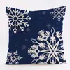 Serie de Almohadas de Ciervo y Copo de Nieve Transfronteriza Nueva Nórdica Funda de Cojín Estampada en Lino Funda de Almohada Roja de Navidad