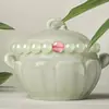 Pulsera de Cristal de Fresa y Jade Hetiano Natural para Mujer, Pulsera de Cuentas de Transferencia de Agua Transparente, Regalo de Vacaciones y Cumpleaños para Mamá y Novia