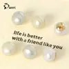 Botones de perla redondos y lustrosos estilo francés con base metálica, botones de pie alto cosidos a mano para cárdigans, accesorios de botones estilo Chanel