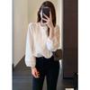Pesado Bordado Menina Sense Pequena Camisa Elegante Solta Slim Camisa Feminina Outono Novo C0903X