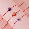 Venta caliente europea y americana diseño original cuerda tejida a mano con forma de corazón de cristal regalo Día de la Madre con tarjeta damas