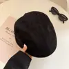 Gorra de Estilo Coreano para Mujer en Otoño e Invierno, Boina para Caras Cuadradas y Redondas, Circunferencia de Cabeza Grande, Gorra de Periodista que Muestra el Rostro, Gorra de Pico de Pato para Usar al Revés