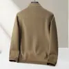 Chaqueta para Hombre 2026 Otoño/Invierno Solapa Cremallera Tejido Patchwork Superior Joven Lujo Ligero Estilo Old Money Ropa de Abrigo de Negocios