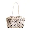Bolso de mano grande de gamuza con lunares estilo coreano 2026 nuevo bolso de hombro casual simple de otoño e invierno bolso tote moderno